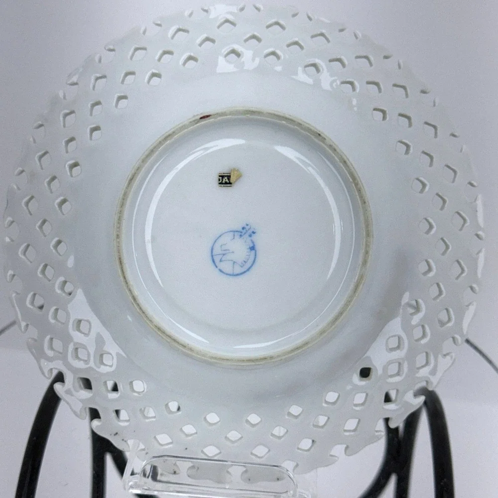 Vintage Japan Sterling‎ China Iridescent Floral Textured Pansy Teacup & Saucer